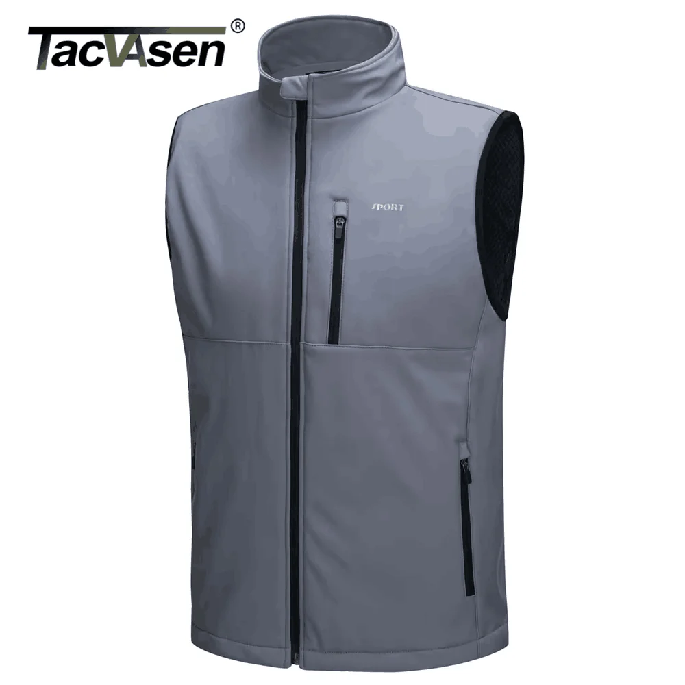 TACVASEN-경량 하이킹 골프 조끼, 남성용 방풍 민소매 낚시 재킷, 러닝..