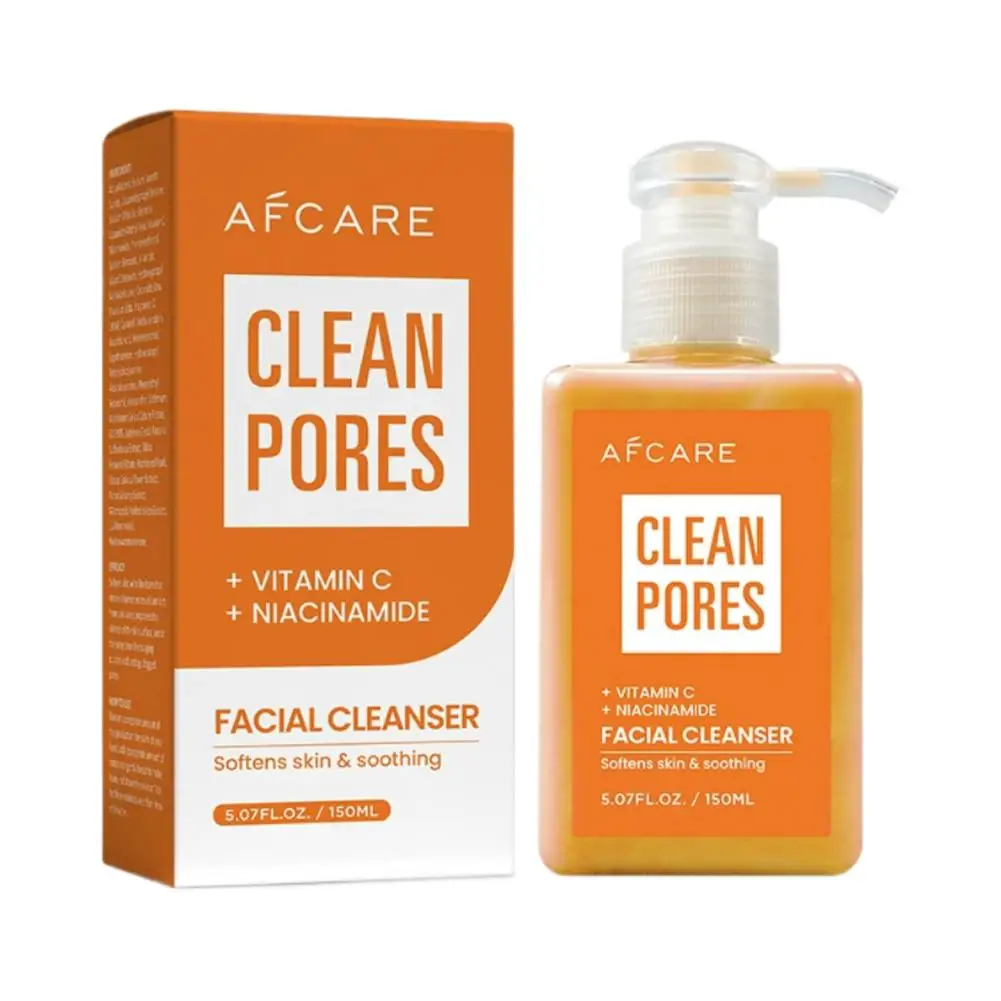 Detergente alla vitamina C 150 ml Formula schiumogena illuminante Pulizia profonda Illumina Scioglie il sebo Acido ialuronico Nutre la pelle_voghion.com
