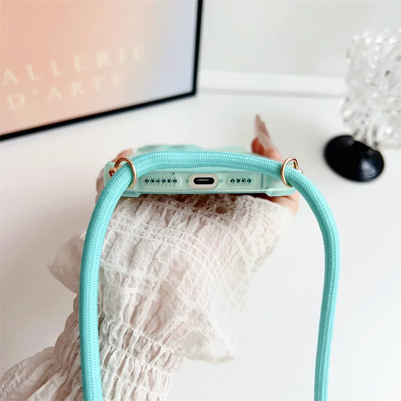Crossbody Adjustable Lanyard Strap Phone Case with Soft Cover