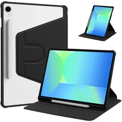 360° Rotating Tablet Case with Pencil Holder - Tab S9 11 inch 2023 (Black)
