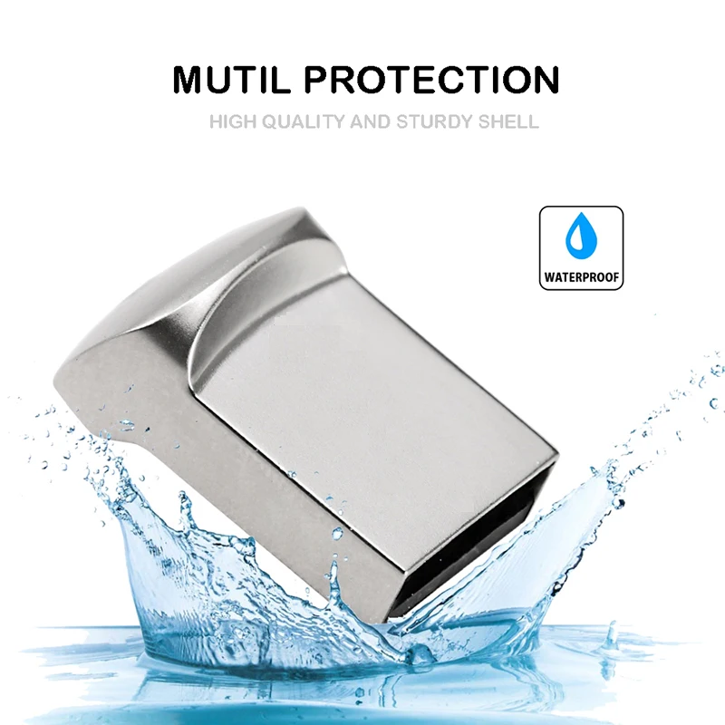 JASTER Mini Metal USB 2.0 Flash Drive 64GB Creative Business Gifts Memory Stick 32GB High speed Pen Drive Silver Storage Devices
