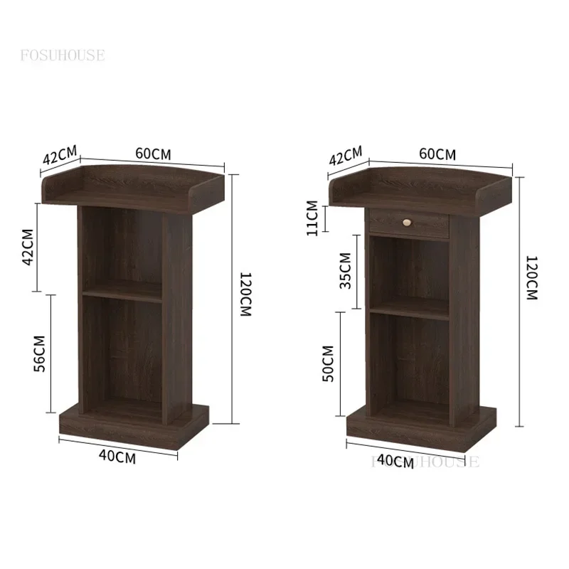 Simple Reception Desks Podium Speech School Church Lectern Pulpit Office Furniture Modern Meeting Room Emcee's Desk Book Shelves
