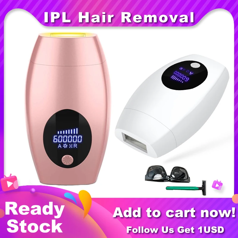 IPL Laser Hair Removal Laser Epilator 600000 Flashes LCD Display Slime Bikini Epilator Men and Women Shaver Quartz Lamp Home Use