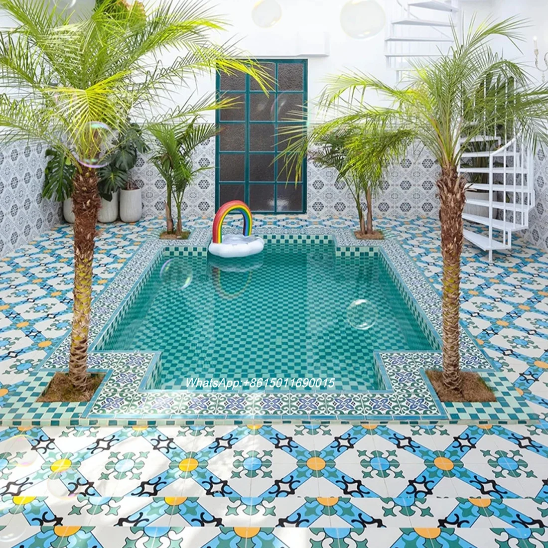 300x300mm Morocco Homestay Swimming Pool Ceramic Mosaic Tiles Dark Green  Poolside Tile Floor Tiles Non-slip - AliExpress