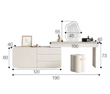  Modern Simple Bedroom Make-up Table Can Be Extended Into One Corner Dresser TV Cabinet Solid Wood Dressing Table Storage Cabinet 