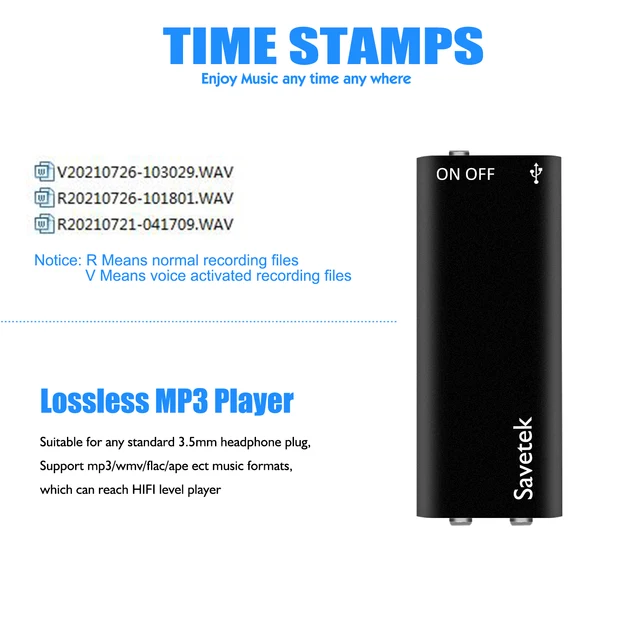 YEN- Enregistreur Vocal Numérique Enregistreur à Activation Vocale AI