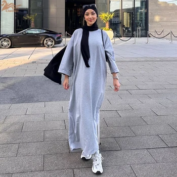 Zahraa 2026 New Modest Dress Solid Color Inner Dresses Muslim Women Dubai Abaya Eid Ramadan Islam Clothing Turkey Arabic Robe 1
