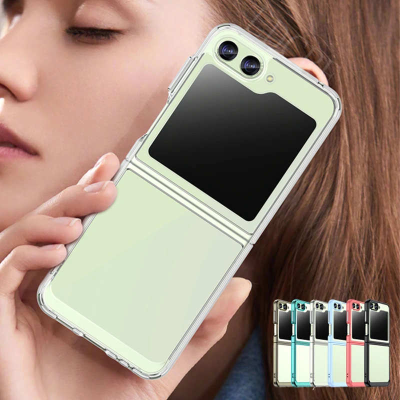 Per Cover Samsung Galaxy Z Flip 5 Custodia Samsung Z Flip 5 5G Capas Back Colore Trasparente Clear Fundas Samsung Z Flip5 Flip 3 4 5