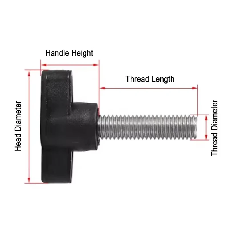 M4M5M6M8304StainlessSteelClampingThumbScrewTeeWingKnobHeadHandGripBolt27mm/36mmBlackPlasticZ-TypeHandScrew-AliExpress13