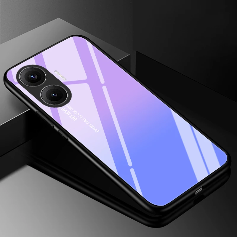 Premium Tempered Glass Hard Back Bumper Case Cover