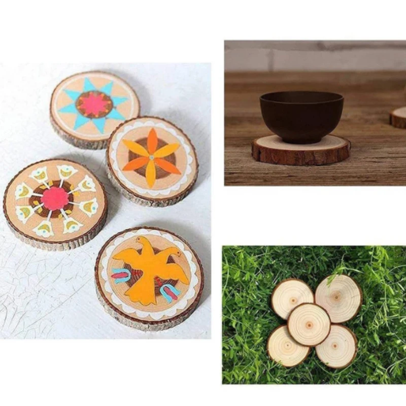 Wood Christmas Decorations Round Arts and Crafts Christmas Decorations Wood Center Decoration 10pcs/5pcs DIY Handmade Country Wedding Decoration