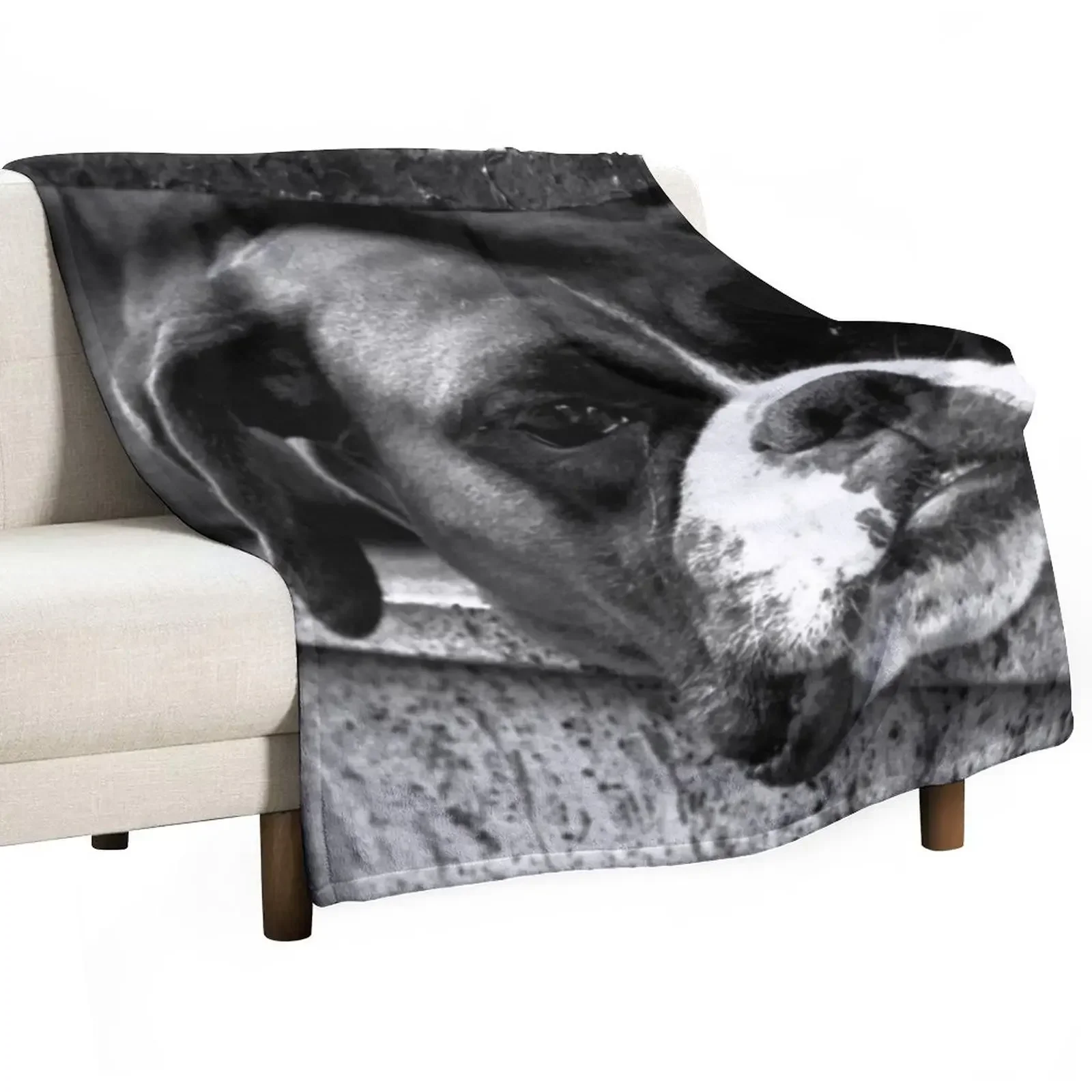 

Boxer Dog On Windowsill Throw Blanket Luxury Thicken Tourist Beautifuls Flannel Blankets