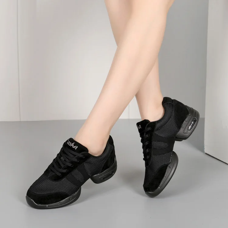 Air Cushion Sports Dance Shoes Mesh Square Dance Shoes Breathable Aerobics Shoes Women Soft Bottom Jazz Dance Sneakers Children