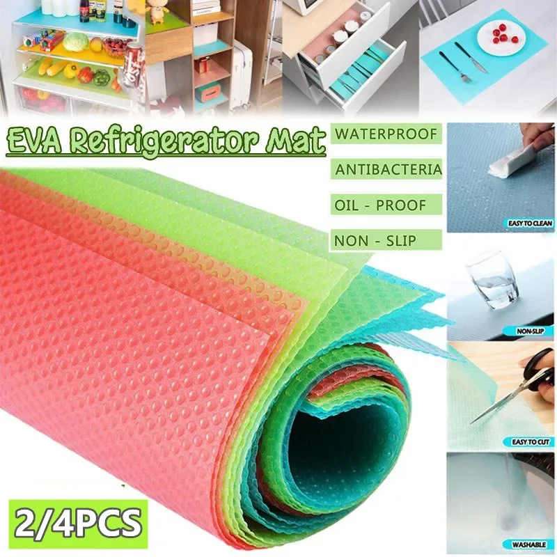 

2/4PCS New Refrigerator Waterproof Pad Antibacterial Antifouling Mildew Moisture Can Be Cut Washed Pad Fridge Mats Cabinet Mat