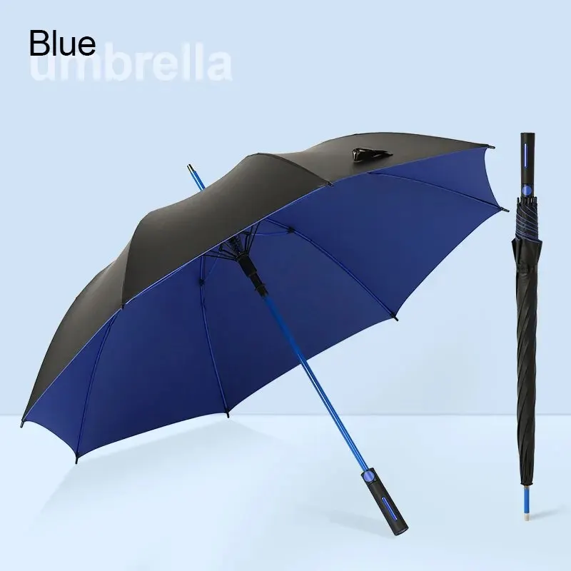1Pc Large Umbrella Two-Color Sturdy Vinyl Umbrella Wind-Resistant Rain-Proof Business Umbrella
