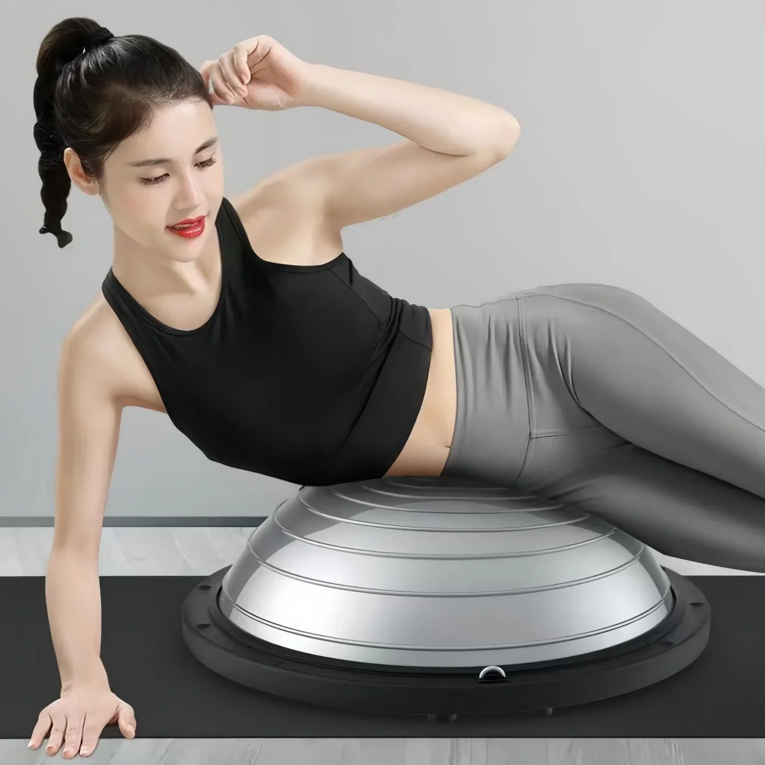 Balance Trainer Ball for Exercise Half Ball with Inflator Pump Yoga Training Equipment fit Home Office Gym Pilates Workout