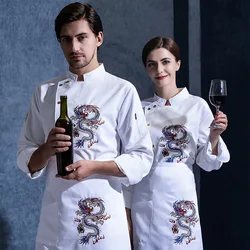 C044 Chef's Clothes Kitchen Restaurant Cook Workwear Chef Uniform Multiple Chef Jacket Embroidered Sushi Chef Uniform