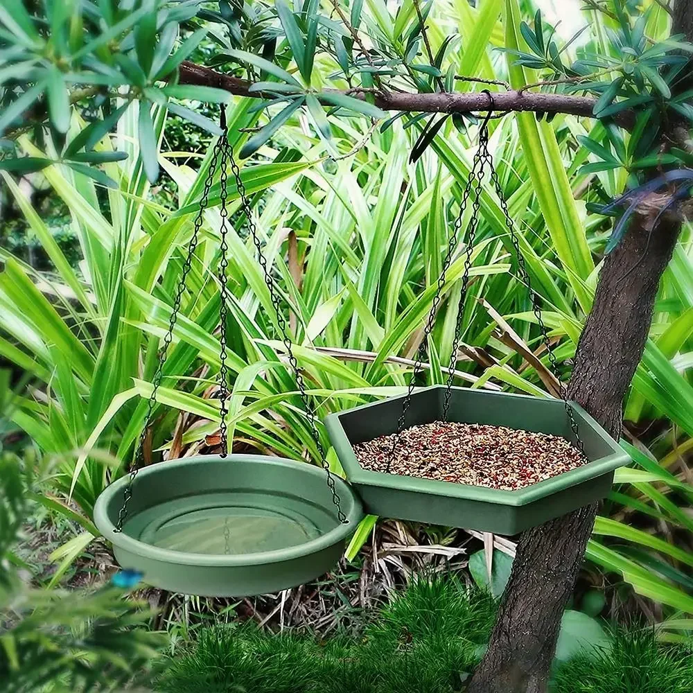 Bird Bath Hanging Bird-Feeder Garden Bird Drinking Plate Baths for Outdoors(2pcs) Hummingbird Feeder
