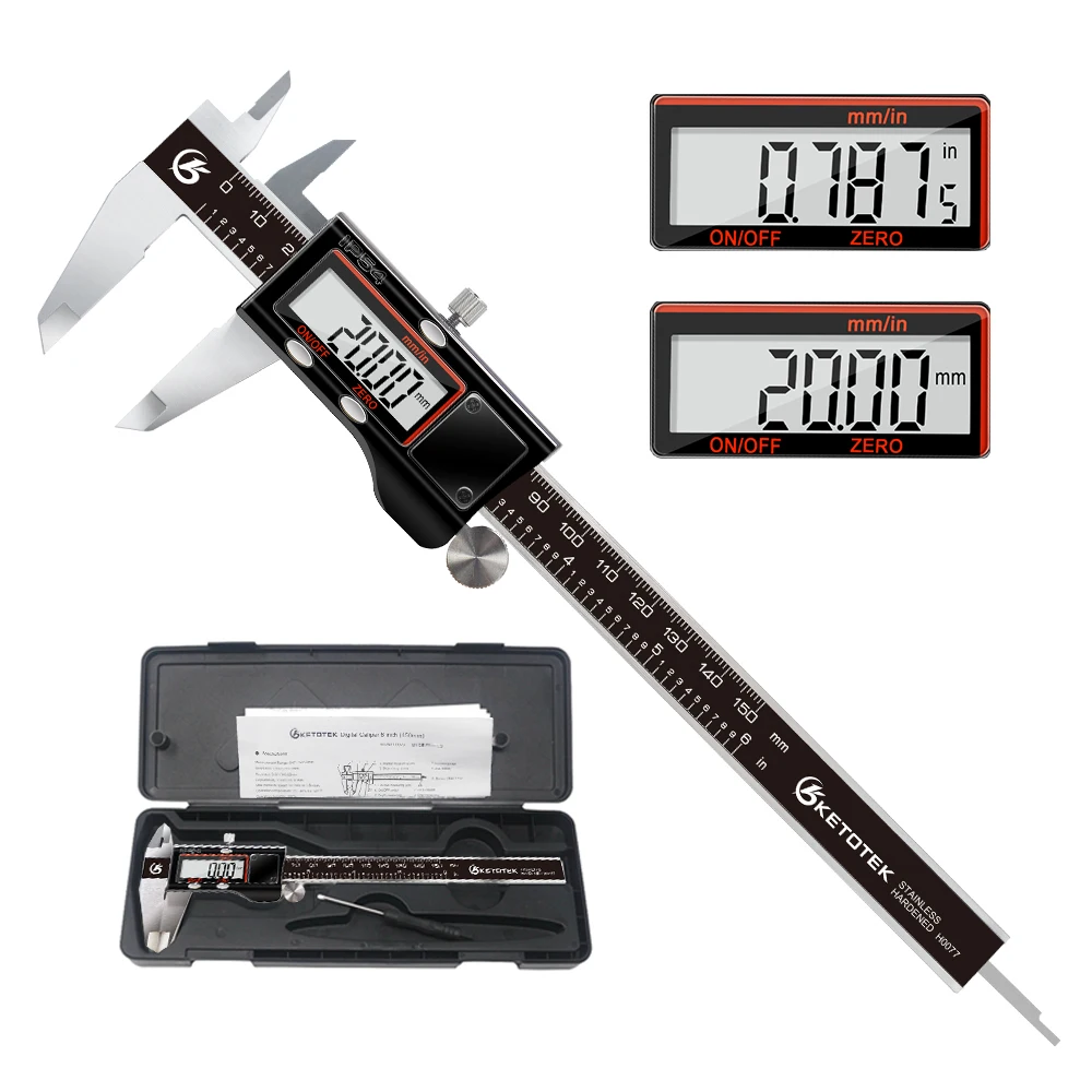 Stainless Steel Digital Caliper 6 Inch 150mm Metal Measuring Instrument ...