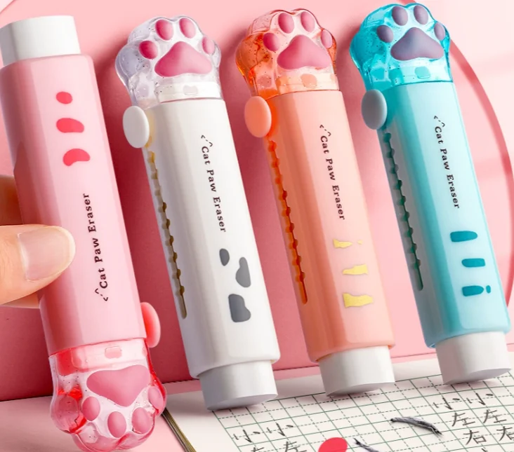 Eraser with retractable push-pull design view 1