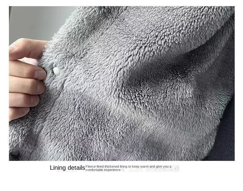 Winter New Men's Denim Coat Men's Plush Thickened Lamb Fleece Collar Casual Jacket Large Design Feel Loose Denim Coat Men Jacket