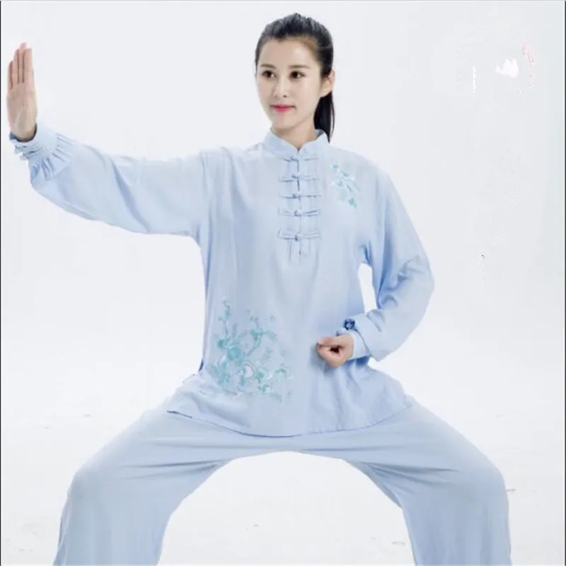 Long Sleeve Embroidered Wushu Suits Women's Tai chi Suit Kung Fu Suits Chinese Traditional Folk Martial Art Uniform