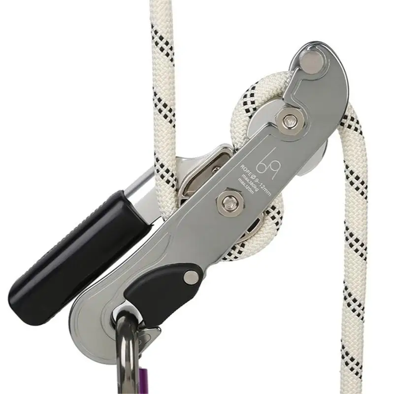 Outdoor Rock Climbing Descender STOP Handle-Control Abseiling Device Downhill Descender Rappelling SRT Tools