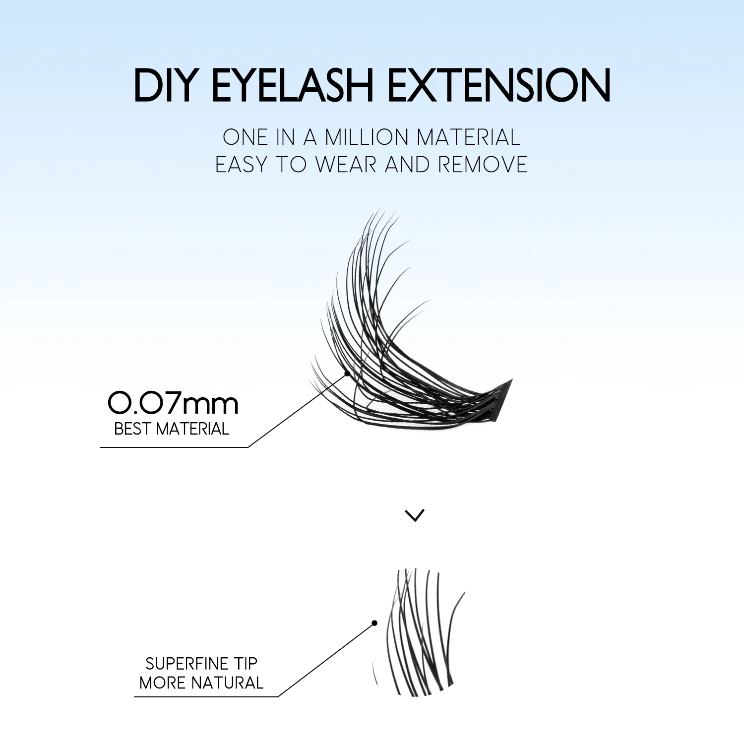 GROINNEYA Cluster Lashes Kit DIY Lash Extension Set Full Set Mixed Tray Fluffy Lashes with Lash Bond and Seal Makeup lash extension kit eyelash set fake eyelashes