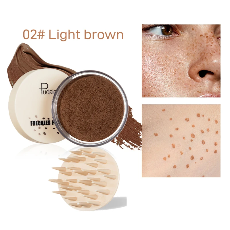 Face Fake Freckles Air Cushion Waterproof Long Lasting Liquid Powder Quick Dry Natural Face Freckles Stamp Makeup with Brush freckle stamp kit