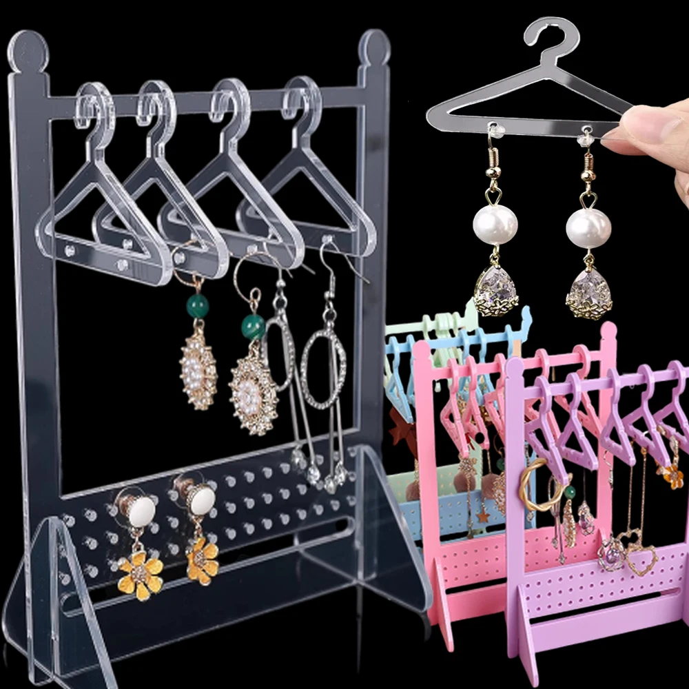 Creative Jewelry Display Stand Holder Acrylic Hanger Rack Ear Studs Show Case Jewelry Organizer Case for Women Girls  DIY Gift