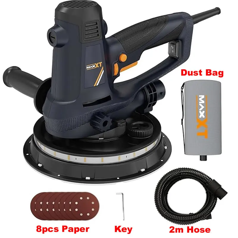 MAXXT 7 Inches 180mm Handheld Drywall Sander 810W Electric Wall Polishing Grinding Machine Self-Dust-Extraction Car Polisher
