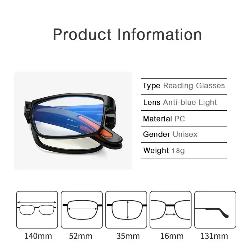 2024 Foldable Ultra Light TR90 Myopia Glasses Fashionable Unisex Portable Eyewear with Box Men Women Finished Myopia Glasses 6