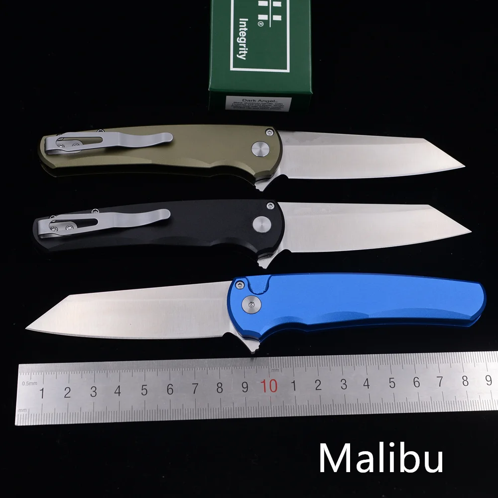 ProTech Malibu Reverse Tanto Ball Bearings Flipper Mark 20CV Aluminum Handle Camping Hunt Survival EDC Pocket Tool Folding Knife