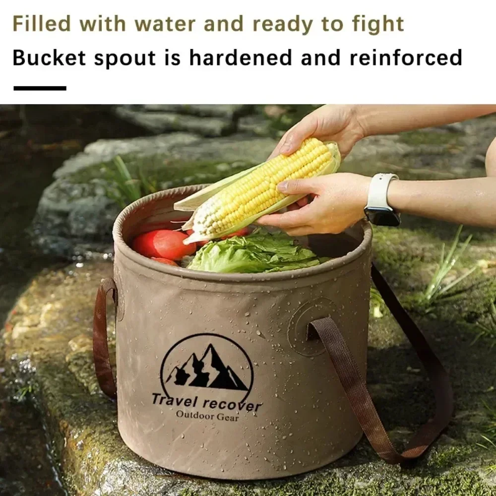 5L-20L Folding Bucket Waterproof Foldable Water Sink Bucket Portable Travel Foldable Basin Camping Hiking Fishing Storage Bucket