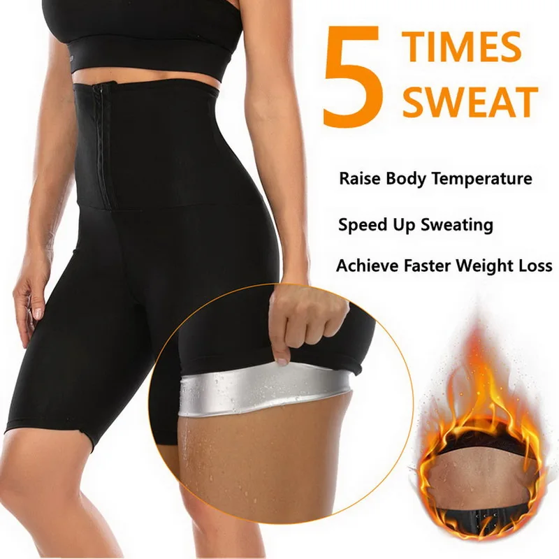 girdles Women Thermo Body Shaper Slimming Pants Silver Coating Weight Loss Waist Trainer Fat Burning Sweat Sauna Capris Leggings Shapers tummy tucker for women