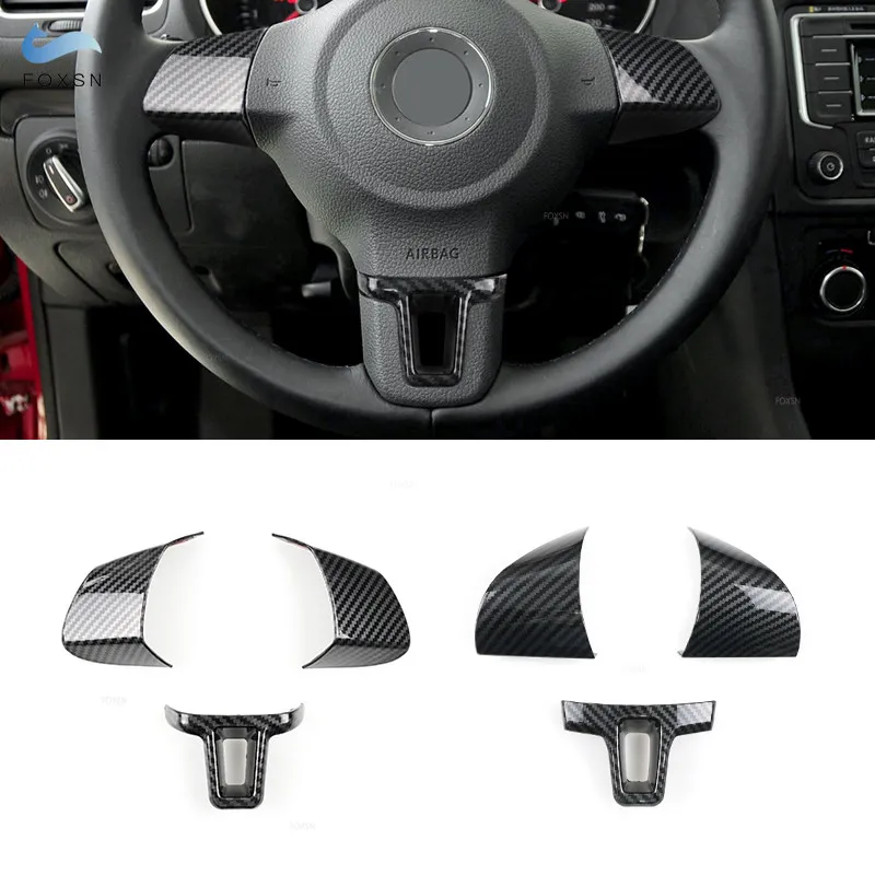 Für Vw Golf 6 Mk6 Passat B7 Jetta Bora Polo Tiguan Caddy Touran Eos Abs Carbon Faser Stil Lenkrad Abdeckung Schutz Trim