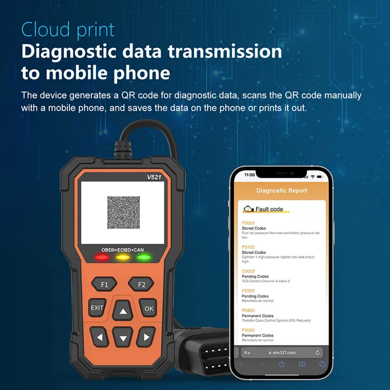 Multi V521/V309 Multilingual Car Full OBD2 Diagnostic Tools Automotive Professional Code Reader OBD2 Scanner Auto Accessories 3