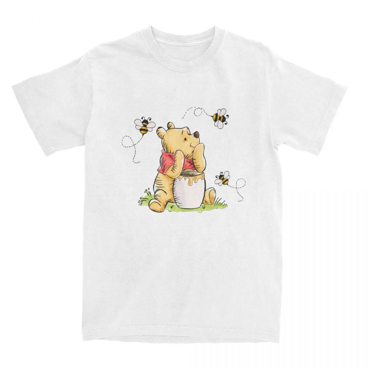 Tempo Libero Carino Winnie The Bear T-Shirt Uomo Donna Puro Cotone Pooh Bear Honey Tee Shirt Idea Regalo Abbigliamento