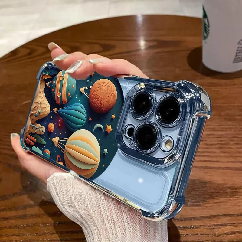 Elegant Landscape Design Shockproof Phone Case - Luxury Plating Clear Finish