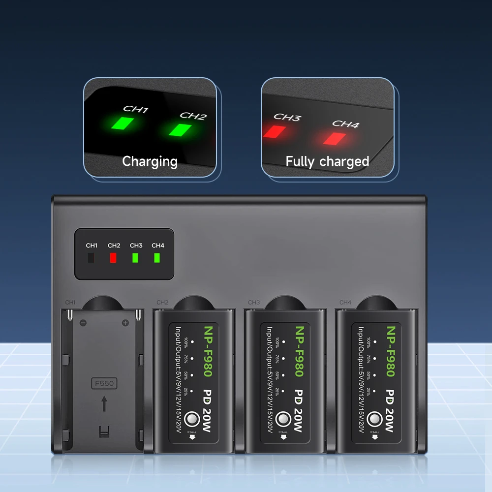 Palo 10800mah Np-f980 Np-f970 Npf960 Npf970 Bateria com Lcd Carregador Rápido para Sony Plm100 Ccd-trv35 Mvc-fd91 Mc1500c Np-f550 Np-f750 - Image 6