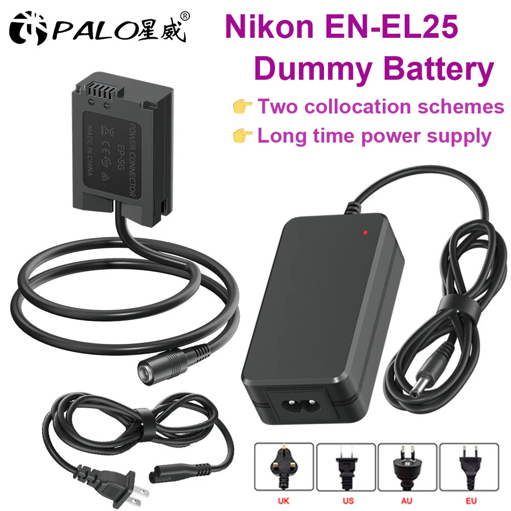 Palo En-El25 En El25 Adattatore Di Alimentazione Ca Per Batteria Fittizia Kit Accoppiatore Cc/Kit Caricabatterie Usb Type-C Per Nikon Z30 Z50 Zfc Z 50