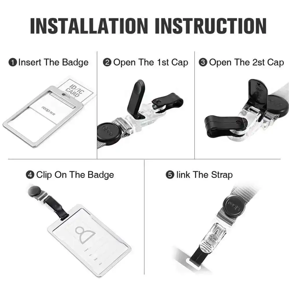 Reap 1 Pcs 조정 가능한 끈/스트랩 카드 이름 태그 배지 홀더와 알루미늄 세로 Id