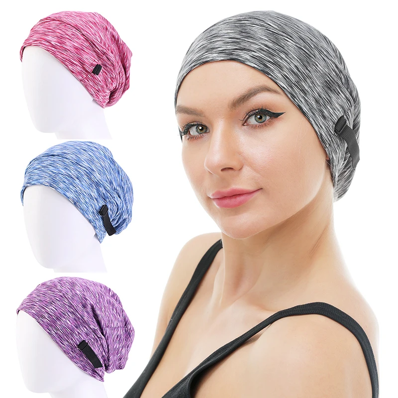 

Women's Satin Lining Chemo Cap Adjustable Stripe Solid Hair Loss Head Scarf Wrap Cancer Bonnet Hair Loss Nightcap Pullover Hat