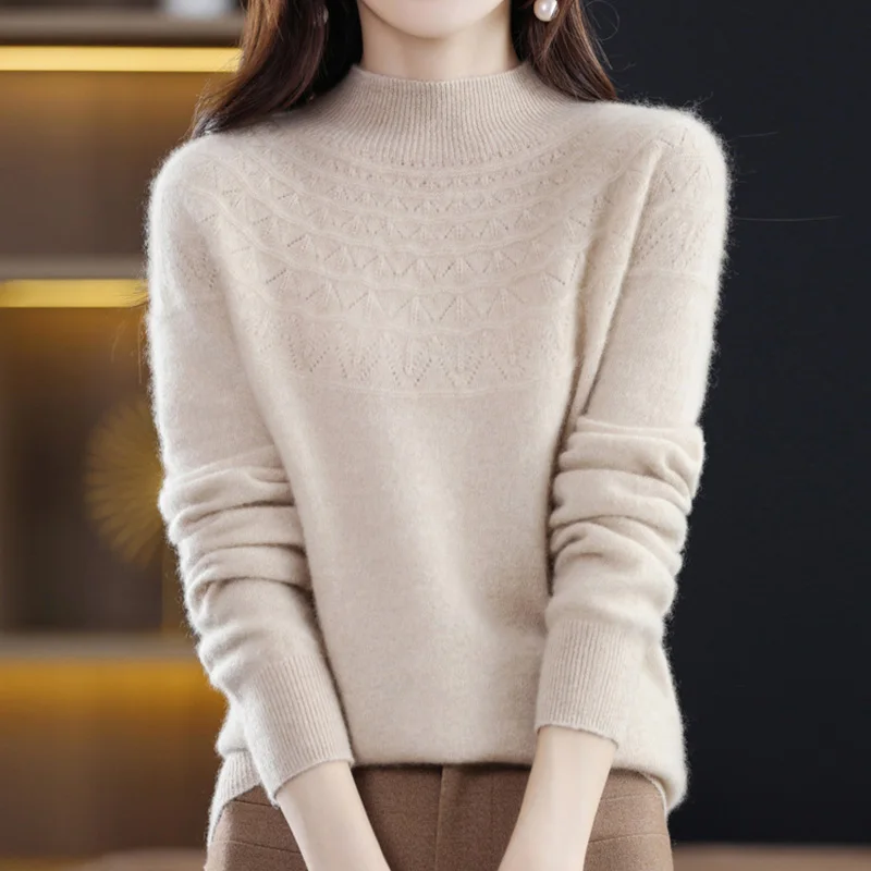 

1PC Soft Cashmere Wool Pullover Sweater Tops Knitwear Warm Winter Autumn
