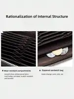 Very Simple Solid Color Basic Long Wallet Business Wallet Portable Multi-card Multi-function Mobile Wallet - Image 4