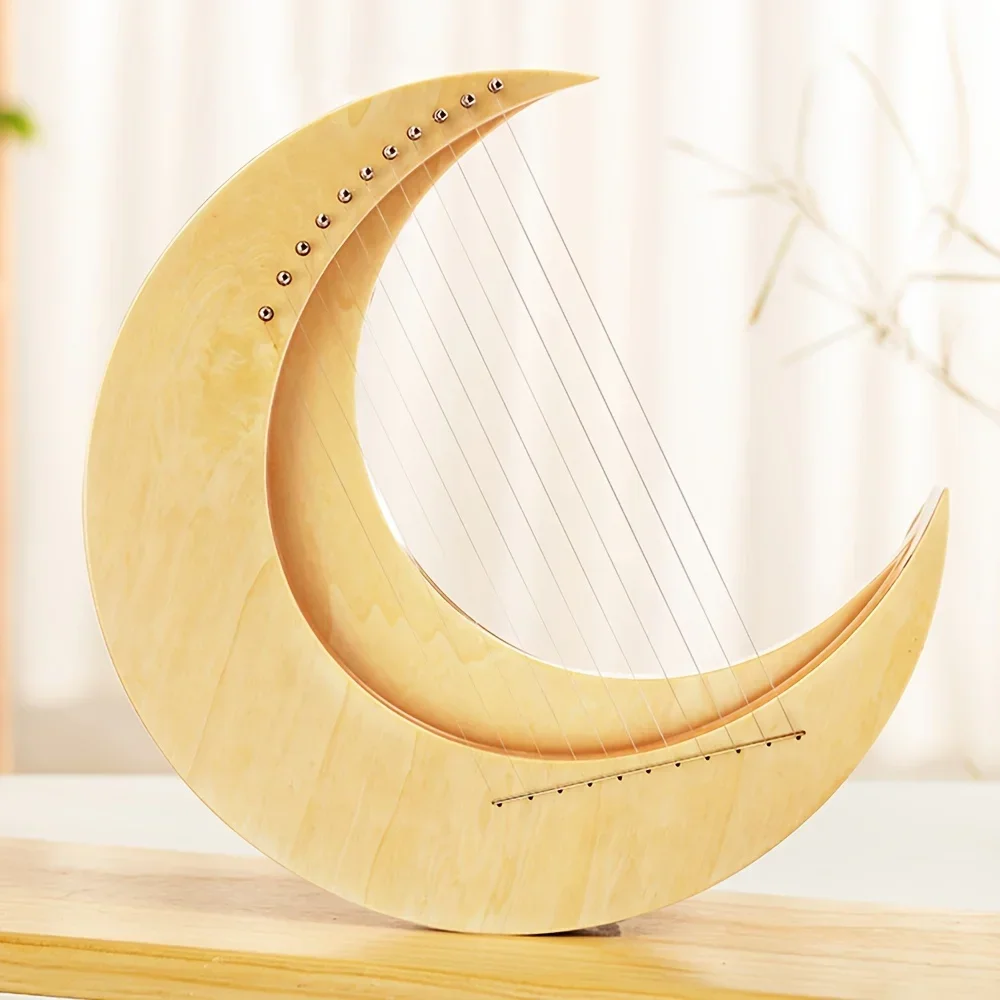 Moon Lyre-Professional Portable Finger Harp with 11/15 Notes, C/G Tuning, Maple & Elm Wood, Ideal for Beginners and Pros