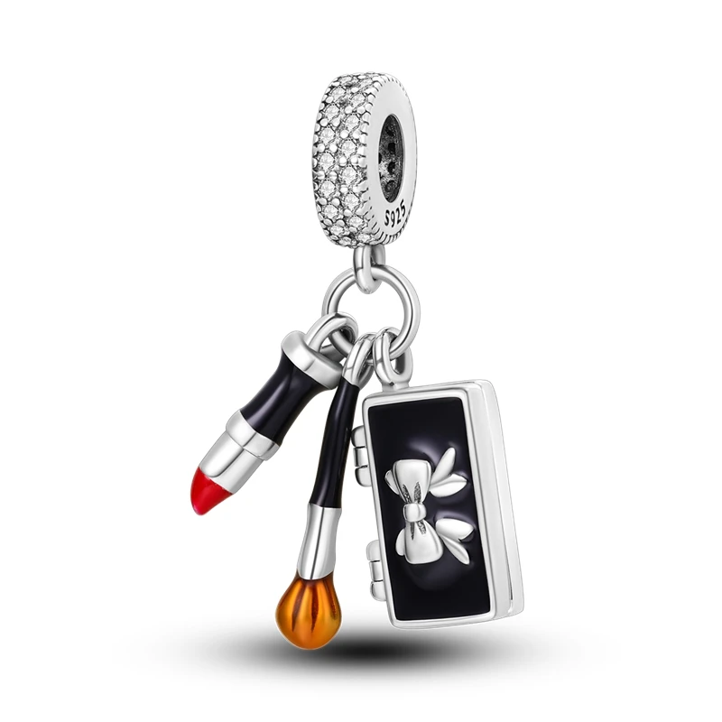 S925 Silver Plated Cute Claw Bone Love Beads Charms Pendants for Original Bracelets DIY Jewelry Gifts silver charms