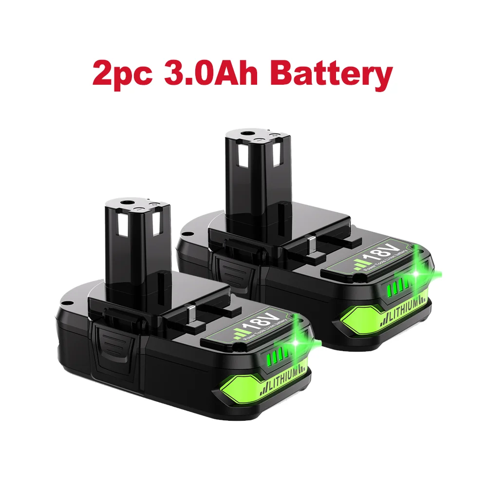 XNJTG Charger for Ryobi 3A 12V-18V Dual Port Replacement Charger for Ryobi Battery One P108 P107 P104 P105 P102 P103