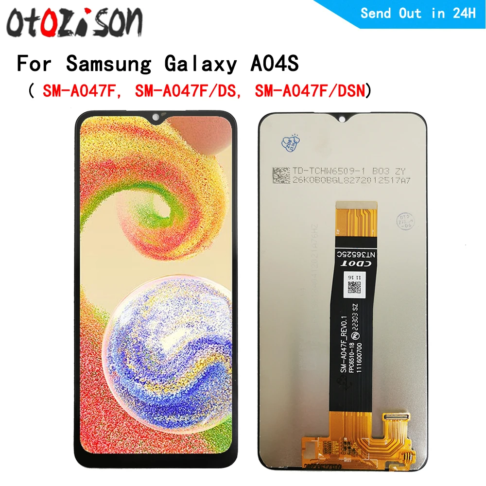 

Экран 6,5 дюйма для Samsung Galaxy A04S SM-A047F, SM-A047F/DS, ЖК-дисплей, сенсорная панель, дигитайзер с рамкой в сборе