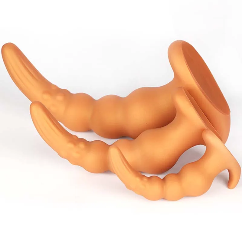 Dildo anal a perle lungo per massaggio prostatico e stimolazione_voghion.com